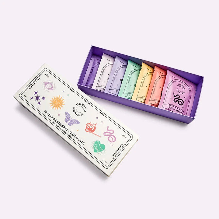 Geschenkbox - 7 Mini Schokoladen verschiedener Geschmacksrichtungen - COSMIC DEALER