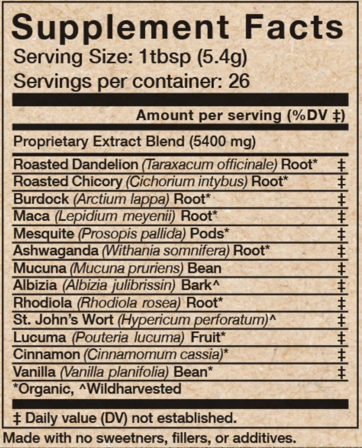 HAPPINESS TONIC Powder Herbal 'Coffee' with Dopamine & Serotonin Boosters von ANIMA MUNDI