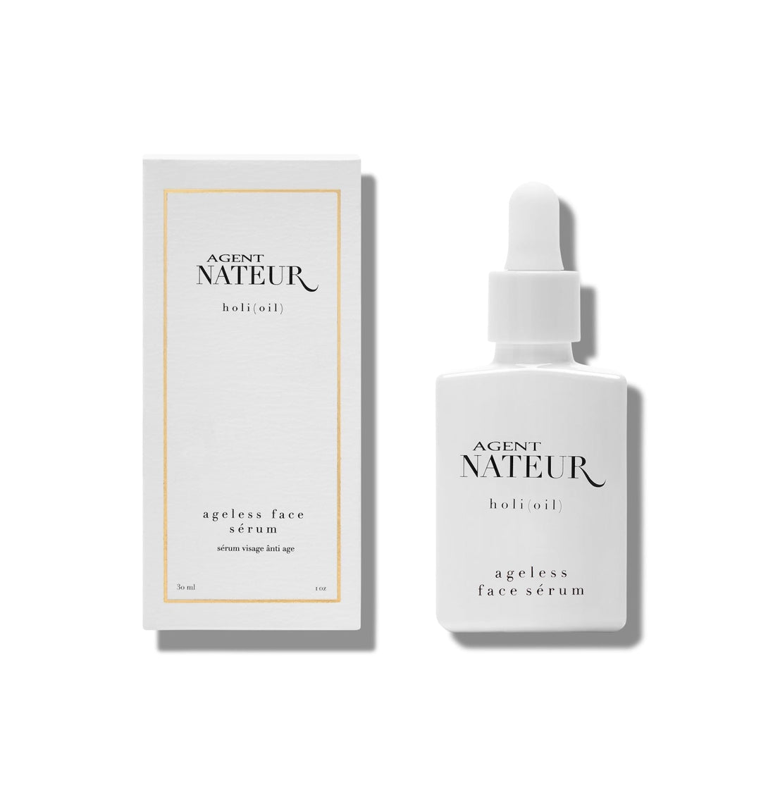 Agent Nateur Holi (Oil) white bottle and packaging against white background North Glow