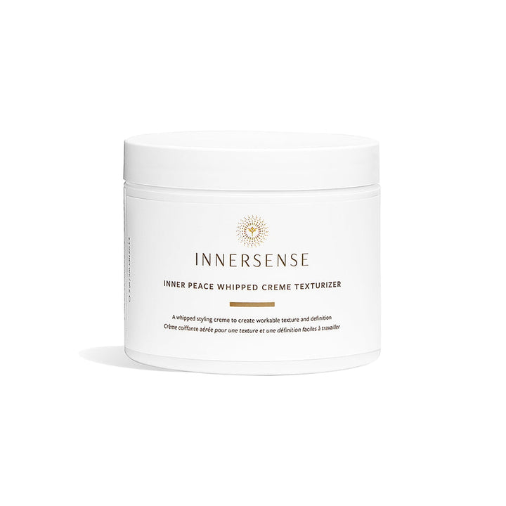 Innersense Inner Peace Whipped Cream Texturizer jar stands against a white background.