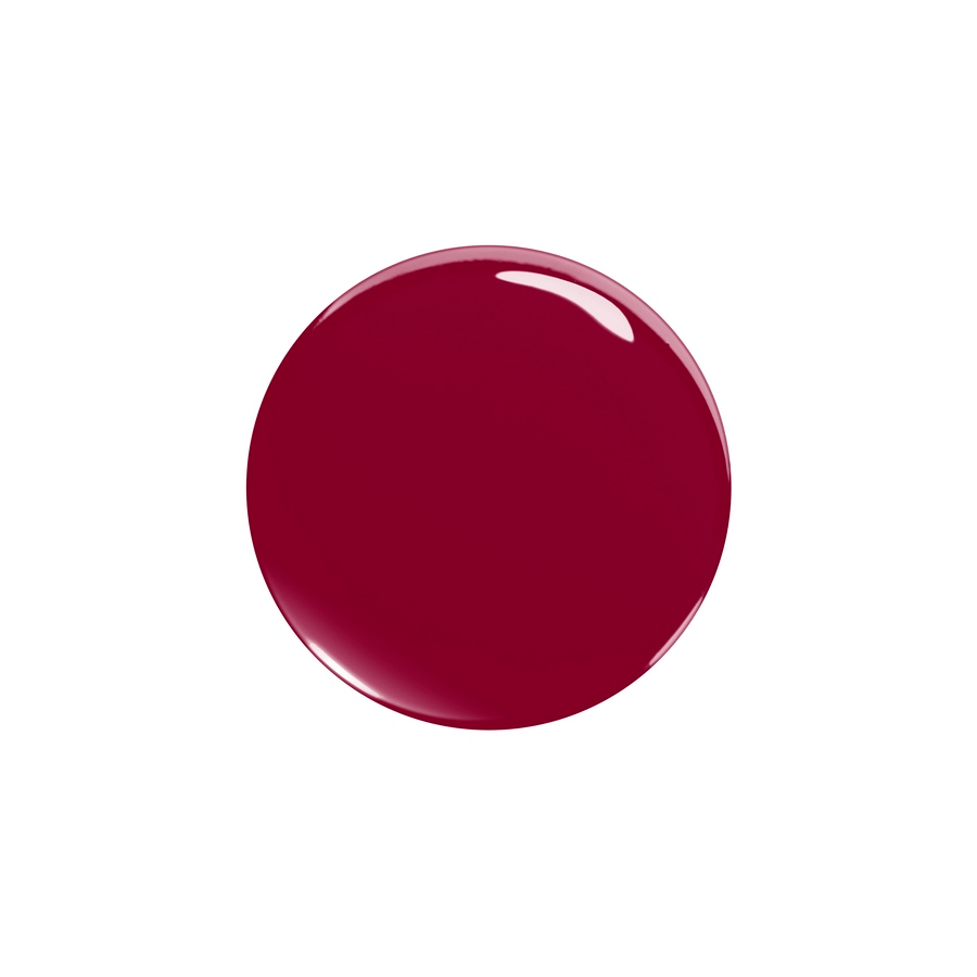 Color example of Le Vernis No 980 Rouge Kallyménia nail polish on a white background. North Glow