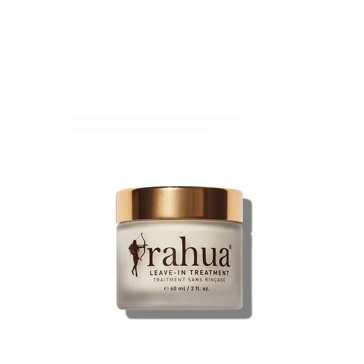 Rahua Leave-In Treatment jar with screw-on lid against a white background.