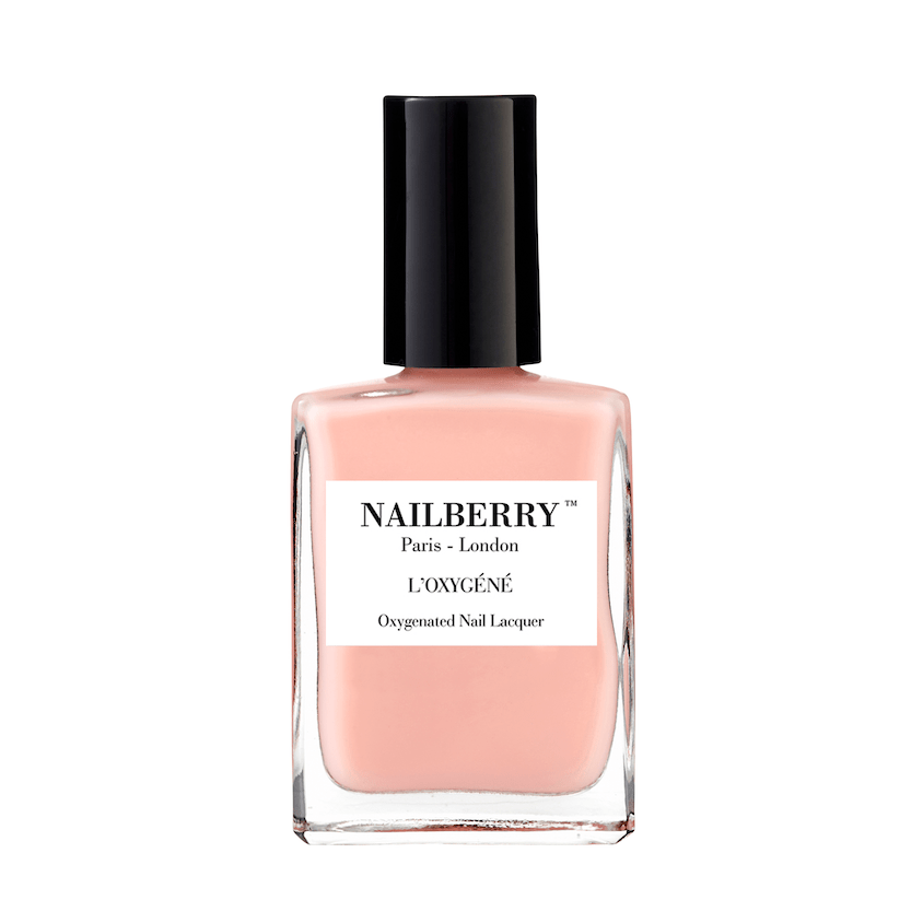 Nailberry nail polish bottle A Touch Of Powder against white background.