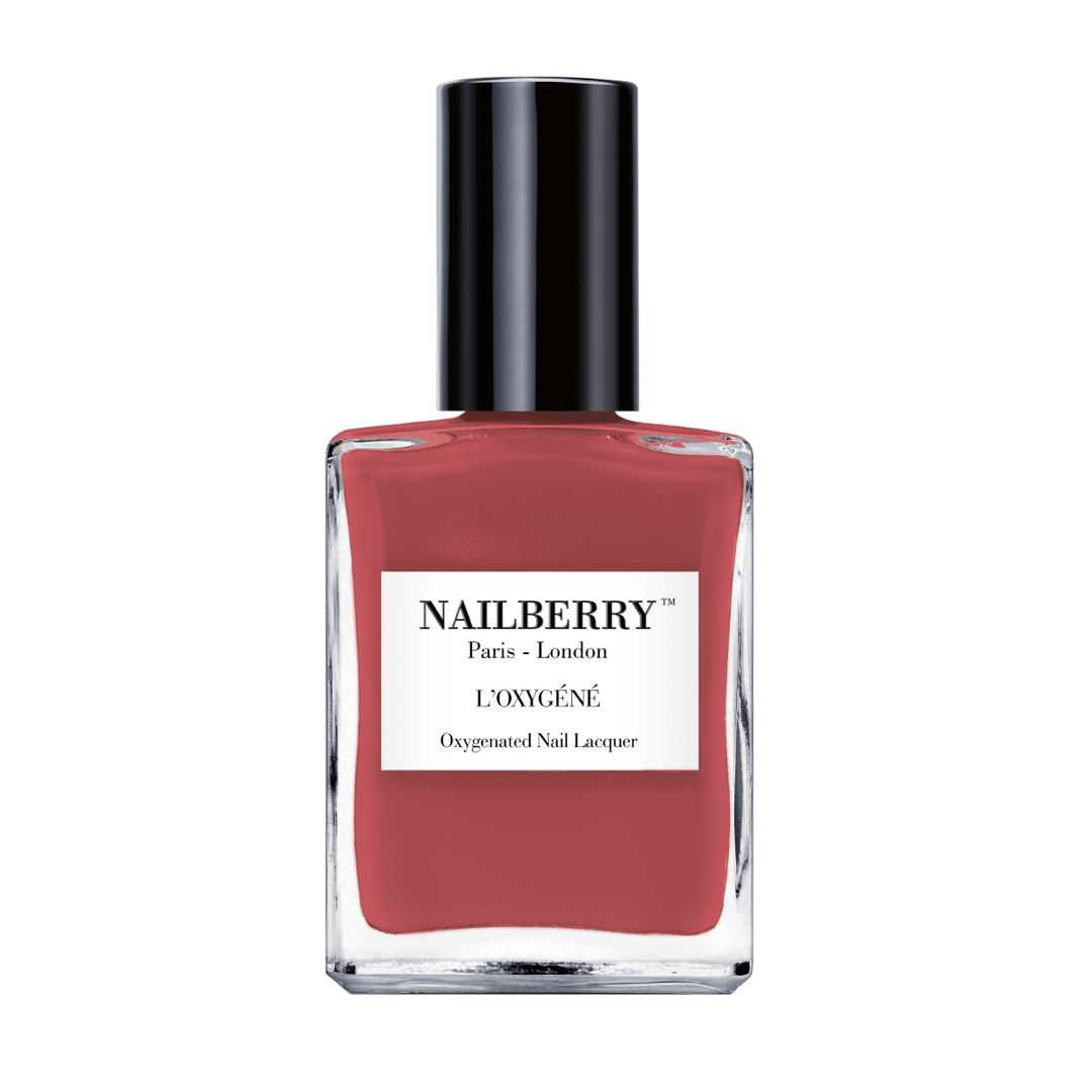 Nailberry nail polish bottle Cashere against white background.