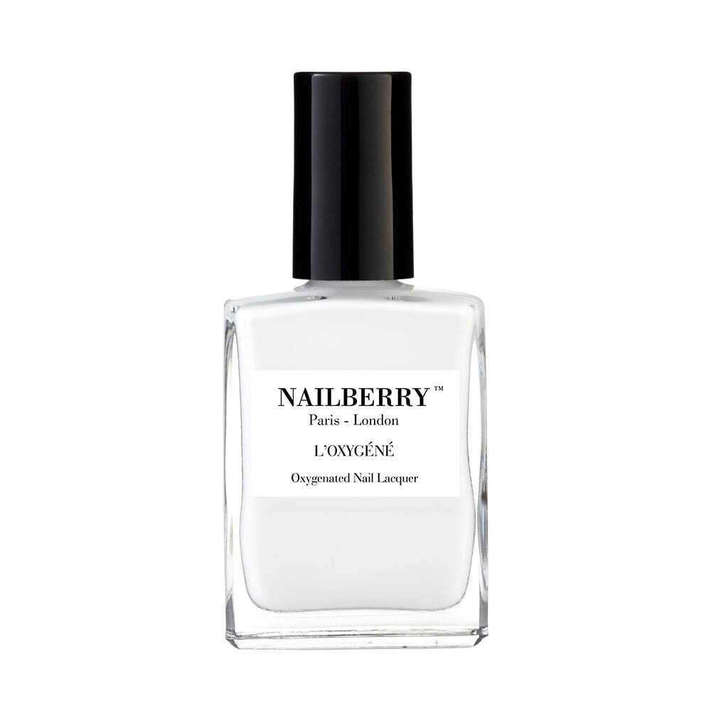 Nailberry nail polish bottle Flocon against white background.
