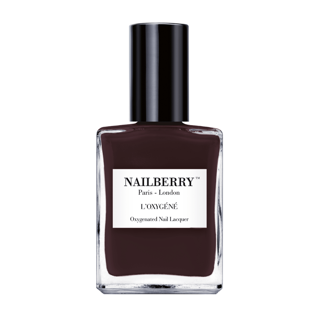 Nailberry nail polish bottle Hot Coco against white background