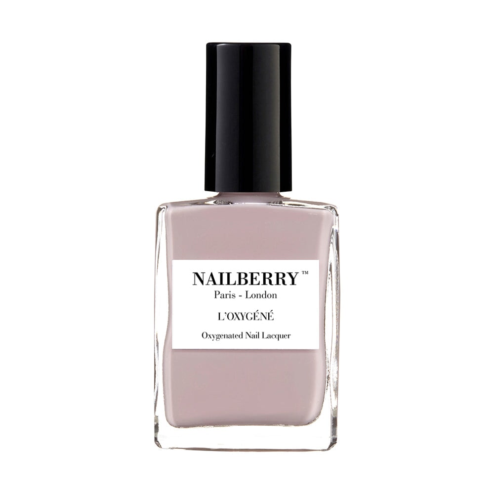 Nailberry nail polish bottle Mystere against white background.