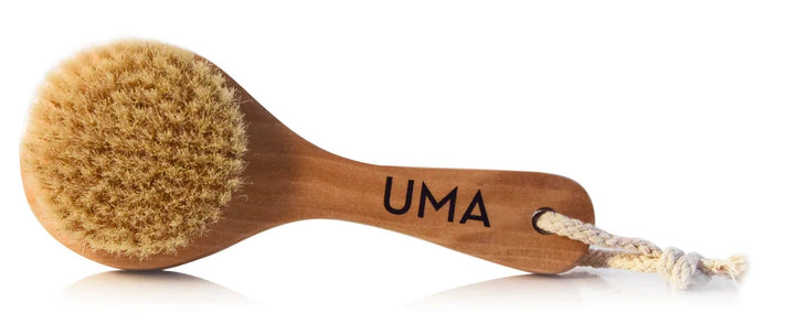 Front view of UMA Lymphatic Detox Dry Brush against a white background.