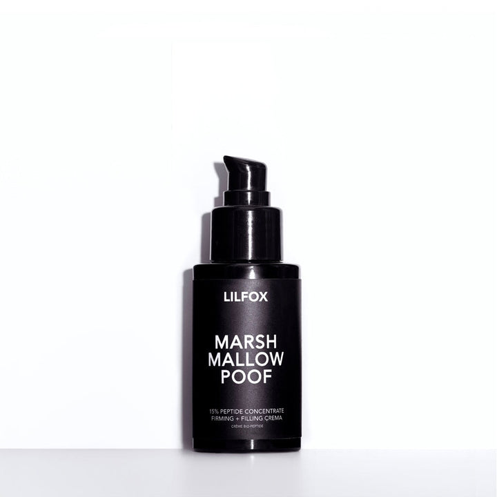 Black Lilfox Marshmallow Poof bottle against white background