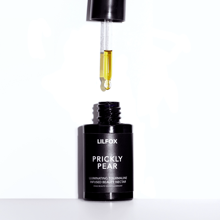 Lilfox Prickly Pear black bottle against white background