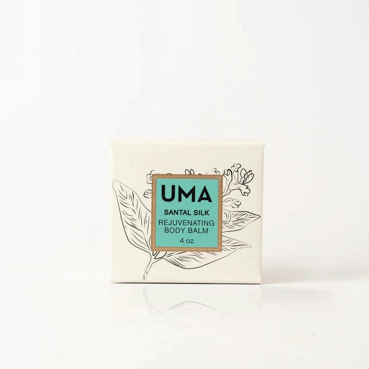 UMA Santal Body Balm packaging is set against a white background. 
