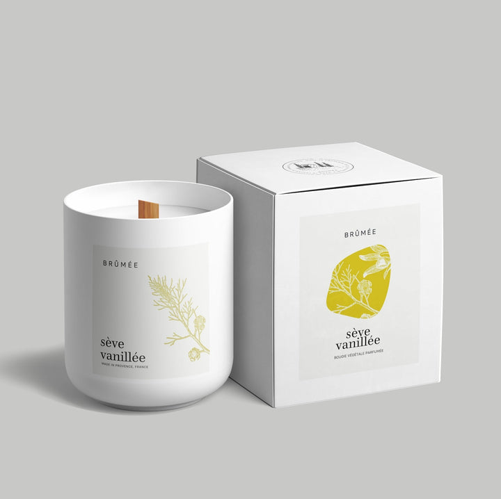 Sève Vanillée - summer candle made of vegetable wax and the scent of vanilla with cedar wood.