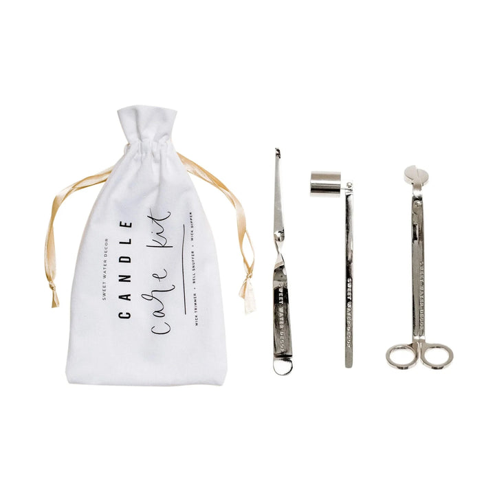 Silver Candle Care Kit - Decorative set for trimming and caring for candles.