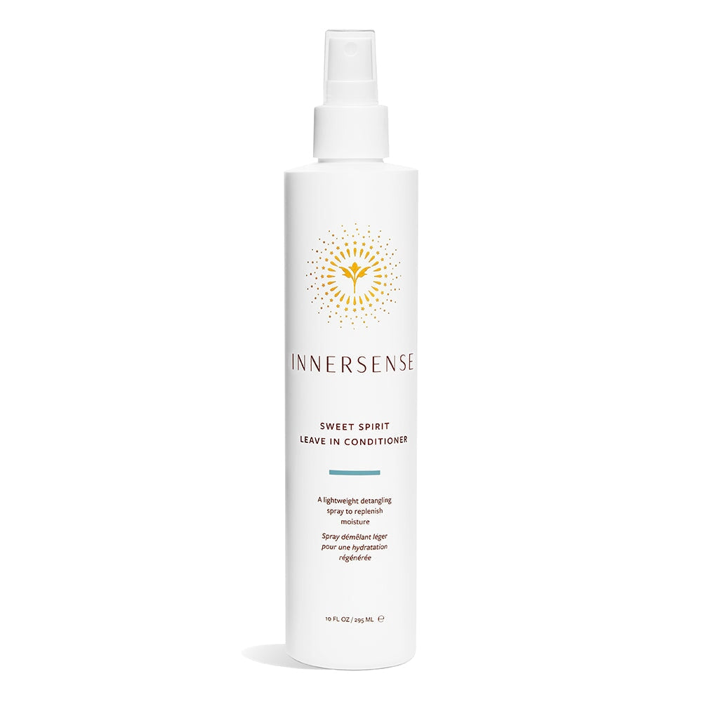 Innersense Sweet Spirit Leave In Conditioner spray bottle against white background.