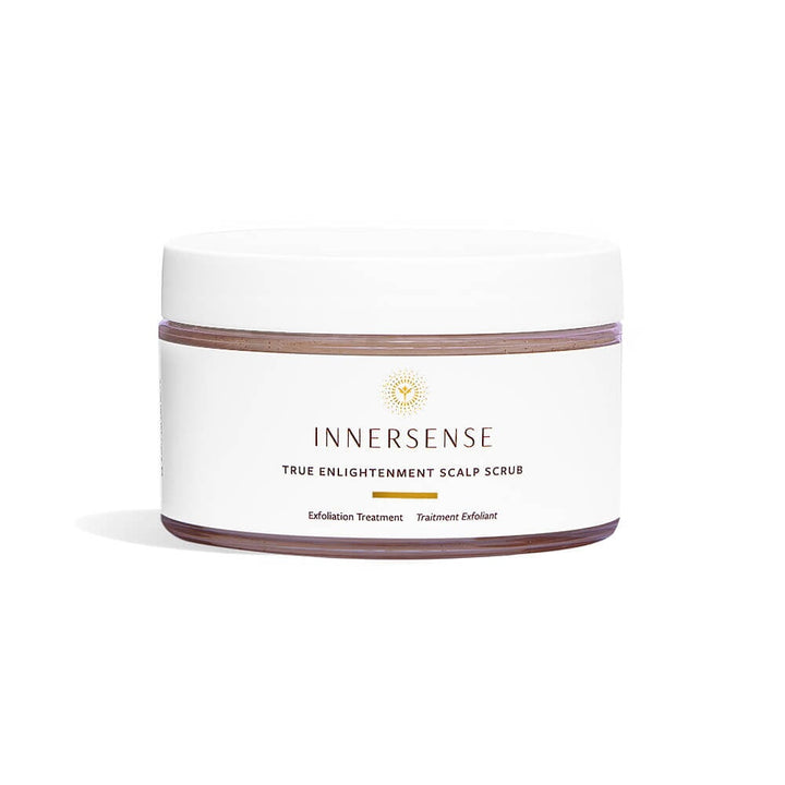 Innersense True Enlightenment Scalp Scrub jar against a white background.