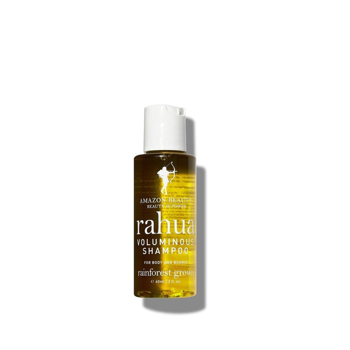 Rahua Voluminous Shampoo travel size bottle.